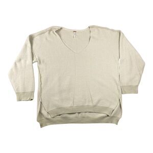 Free People Sweater Womens XL Weather V Neck Hi Lo Pullover Casual Knit Top